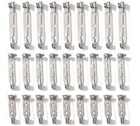 WOOXDYUK Confezione da 100 Spilla, Spille per bricolage (20/25/32 mm), Balia per Gioielli e Artigianato (Argento), Fermagli Posteriori