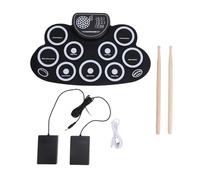 WOOXGEHM Set di Batteria Elettronica con 9 Pad, Set di Batteria Elettronica Pieghevole Portatile per Bambini con Jack per Cuffie, Ricaricabile, Altoparlante Integrato, Ingresso AUX