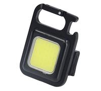 WOOXGEHM Torcia Compatta, Torcia Portachiavi Ricaricabile da 500 Lm, Mini Torcia COB con 4 Modalità di Illuminazione, Luce Tascabile con Supporto Pieghevole, Apribottiglie e Base Magnetica