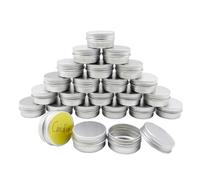 Wopanxye 24 contenitori per balsamo per labbra da 10 ml, in alluminio da 10 g, piccole lattine con coperchio, contenitore per campioni da 1 oz, lattine per unguento, barattoli per candele, contenitori