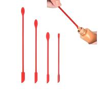 Wopanxye 4 mini spatole in silicone, piccoli cucchiai in silicone, mini raschietti per barattoli, per trucchi, barattoli stretti, resistenti al calore, senza BPA, con manico lungo, agitatore per