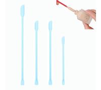 Wopanxye 4 mini spatole per trucco, spatole in silicone per cosmetici, riutilizzabili, piccoli cucchiai sottili per ottenere l'ultima goccia di lozione crema, per cucina, cibo, cucina, bellezza