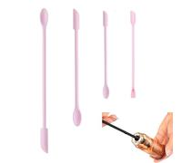 Wopanxye 4 mini spatole per trucco, spatole piccole in silicone per cosmetici, riutilizzabili, lunghe e sottili, per ottenere l'ultima goccia di lozione, agitatore per crema in bottiglia per cucina,