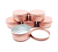 Wopanxye 6 barattoli in alluminio da 150 ml con coperchio a vite, vuoti, ricaricabili, per trucco, balsamo per labbra, barattoli rotondi da viaggio, barattoli in metallo per slime, crema, candele,