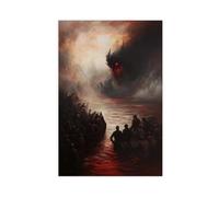 WOPIYNAG Poster su tela di Dante's Inferno, decorazione per camera da letto, paesaggio decorativo, idea regalo, 50 x 75 cm