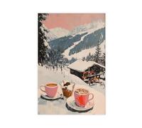 WOPIYNAG Poster su tela stampabile con cioccolata calda, decorazione per camera da letto, decorazione paesaggistica, regalo, 40 x 60 cm