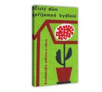 WOPIYNAG Stampa artistica da parete su tela con scritta "Pleasant Clean House", 20 x 30 cm