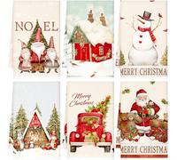 Woplagyreat Decorazioni Natalizie Addobbi Natalizi Natale Tavola Strofinacci Cucina Regali Christmas Canovacci Accessori spugna Asciugamani Regalo Casa Panno Pezze per Pulire