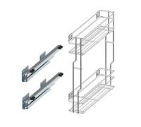 woplus - Estratto per armadio da cucina, con chiusura morbida, larghezza corpo 200 mm, versione sinistra, mobili da cucina, cassetto telescopico (200 sinistra)