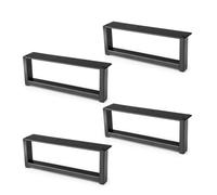 woplus Gambe per mobili in metallo nero, 190 x 70 mm, set da 4 pezzi, stabili piedini rettangolari, gambe per tavolino da caffè, design industriale, piedini per mobili per credenza, comò e tavola TV