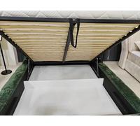 woplus Rete a doghe con meccanismo di sollevamento e molle a gas Rete a doghe pieghevole in metallo con doghe in legno per materassi 120 x 200 cm