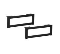 woplus Set di 2 gambe rettangolari per mobili, gambe per armadio e gambe per divano - nero opaco, H: 120 mm, L: 350 mm [12 x 35 cm]