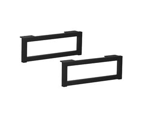 woplus Set di 2 gambe rettangolari per mobili, gambe per armadio e gambe per divano - nero opaco, H: 120 mm, L: 350 mm [12 x 35 cm]