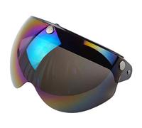 Wopohy Visiera Casco Universale a 3 Pulsanti Protezione Solare Antivento Casco Moto retrò Mezzo Volto Visiera per Casco Moto