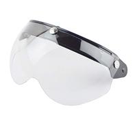 Wopohy Visiera Casco Universale a 3 Pulsanti Protezione Solare Antivento Casco Moto retrò Mezzo Volto Visiera per Casco Moto