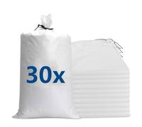 WOPPLXY 30 sacchi di sabbia vuoti da 25 kg, grandi 60 x 40 cm, con cordino, in polipropilene bianco, per protezione dalle inondazioni