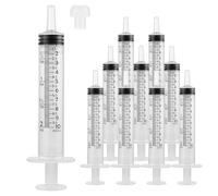 WOPPLXY 50 siringhe senza ago, siringhe da 10 ml con 50 tappi, siringa dosatrice in plastica per laboratori scientifici, applicazione di precisione industriale, irrigazione delle piante