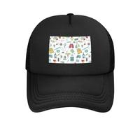 WOPQS Abstraction Biology Chemistry4 - Berretto da baseball per adulti, in rete, per camionista, baseball, golf, sport all'aria aperta, corsa, classico, Nero , Taglia unica