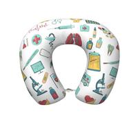WOPQS Abstraction Biology Chemistry4 - Cuscino da viaggio in memory foam, per aereo, auto, casa, ufficio, campeggio, per dormire
