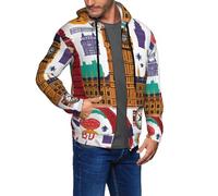 WOPQS Giornale scolastico Uomo Felpa con cappuccio con zip Tempo libero Sportswear Viaggi Vivere Corsa Passeggiata Abbigliamento da lavoro, Nero , XXL