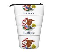 WOPQS Illinois State Flag - Astuccio verticale retrattile, per cancelleria e cancelleria