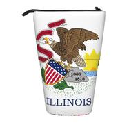 WOPQS Illinois State Flag - Astuccio verticale retrattile, per cancelleria e cancelleria