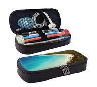 WOPQS Isola di Cuba Astuccio in pelle portapenne cancelleria College Pouch Holder Box Organizer