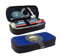 WOPQS New Hampshire State Flag Astuccio in pelle portapenne cancelleria College Pouch Holder Box Organizer