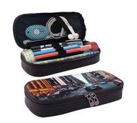 WOPQS New York City Astuccio in pelle portapenne cancelleria college Pouch Holder Box Organizer