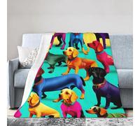 WOPQS Simpatico bassotto cani ultra morbida coperta in micro pile caldo lenzuolo divano letto copertura casa riposo biancheria da letto