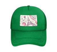 WOPQS The Paris Tower and A Bicycle Adult Mesh Baseball Cap Trucker Baseball Golf Outdoor Sports Running Hat Classic, Verde, Taglia unica