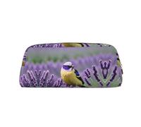 WOPQS Uccello in viola lavanda floreale fiori matita sacchetto organizzatore matita sacchetto estetica fornitura multifunzionale portapenne, Oro, Taglia unica, Organizer per borse