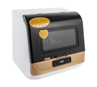 WOQLIBE Lavastoviglie da tavolo, mini lavastoviglie per 4-6 set (12-20 stoviglie), 3 programmi Piccola lavastoviglie per appartamenti, dormitori, roulotte (oro)