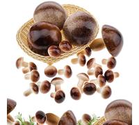 Woration Set di funghi artificiali realistici mini e grandi grigi in schiuma finta modello vegetale puntelli per alimenti decorazione per la casa festa raccolta fattoria 26 pezzi