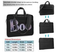 Word Boo On A Black Creepy Gothic Laptop Bag Laptop Case 15.6 Pollice Borse Computer Imbottito Sleeve Cover Per Donne Uomini