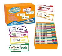 Word Family Build Book, 30 carte di famiglia riutilizzabili con giochi di vocabolario, giochi di apprendimento delle parole della vista per l'asilo | Schede flash interattive con attività