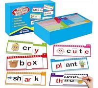 Word Family Build Book per bambini: 40 libri a fogli mobili dinamici per la famiglia, schede flash e parole visive per attività di apprendimento in età prescolare, asilo, scuola materna e scuola