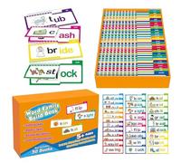 Word Family Flash Cards - Cartoncino educativo, design colorato, attività di lettura e rima per apprendimento della fonica, giochi di vocabolario per ragazzi di età compresa tra 4 e 8 in ambienti