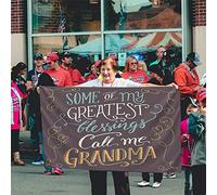 Word Flag 3x5 FT Lettering Some of My Greatest Blessings Call Me Grandma Love Bandiere per esterni Grandi striscioni di benvenuto per cortile Casa Giardino Cortile Prato Decor