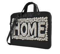 Word Home - Custodia per computer portatile con piccoli ciottoli bianchi, 15,6 pollici, imbottita, per donne e uomini