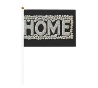 Word Home - Piccole bandierine bianche, piccole bandierine da tenere in mano, per feste, attività di squadra, sfilate, decorazioni per le vacanze, confezione da 10