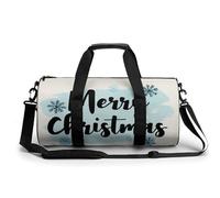 Word Merry Christmas, borsa da palestra da viaggio per donne e uomini, cilindrica, borsa da allenamento sportiva con tracolla