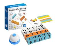 Word Race Spelling Game for Kids, Fun Educational Phonics Puzzle with 64 Flashcards & 20 blocchi di alfabeto legno, learning Toys Gift for Boys Girls Ages 3-8 Preschool Classroom Fun Spelling Aid