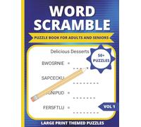 Word Scramble Puzzle Book for Adults & Seniors: 50+ Large Print Themed Word Puzzles