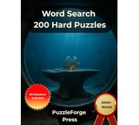 Word Search - 200 Hard Puzzles: Large Print for Adults and Seniors | 3000+ Words | 2 Puzzles Per Page | Solutions Included | Challenging Word Search Fun and a Great Gift