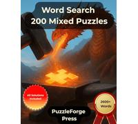 Word Search - 200 Mixed Puzzles: Large Print for Adults and Seniors | From Easy to Extreme | 2 Puzzles Per Page | Solutions Included | Varied Puzzle Fun and a Great Gift