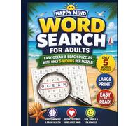 Word Search for Adults Large Print: Easy Ocean & Beach Puzzles with Only 5 Words Per Puzzle for Relaxation & Stress Relief