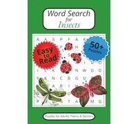 Word Search for Insects: 50+ Puzzles with Easy to Read Print about Butterflies, Bugs, Beetles, and More | 6 x 9 Inches, 110 Pages | Gifts for Vacations, Holidays, and Downtime