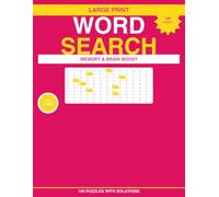 Word Search Puzzle Book: Memory and Brain Boost - 100 Large Print Puzzles with Solutions