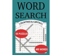 Word Search Puzzle Book: Word Search Puzzle Book, Countries and Capitals, {6x9 inches} {55 puzzles} {110 pages}